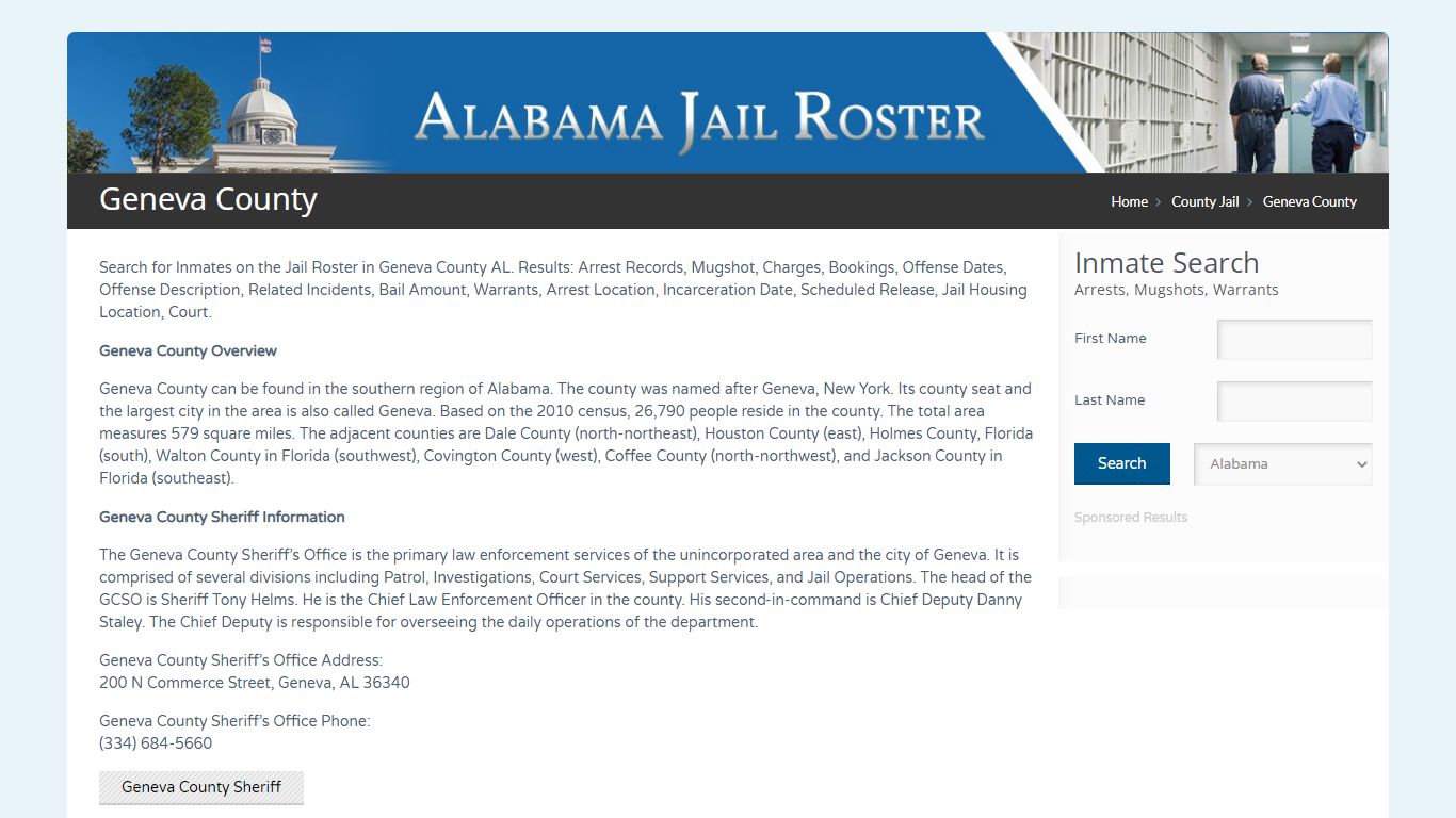 Geneva County | Alabama Jail Inmate Search